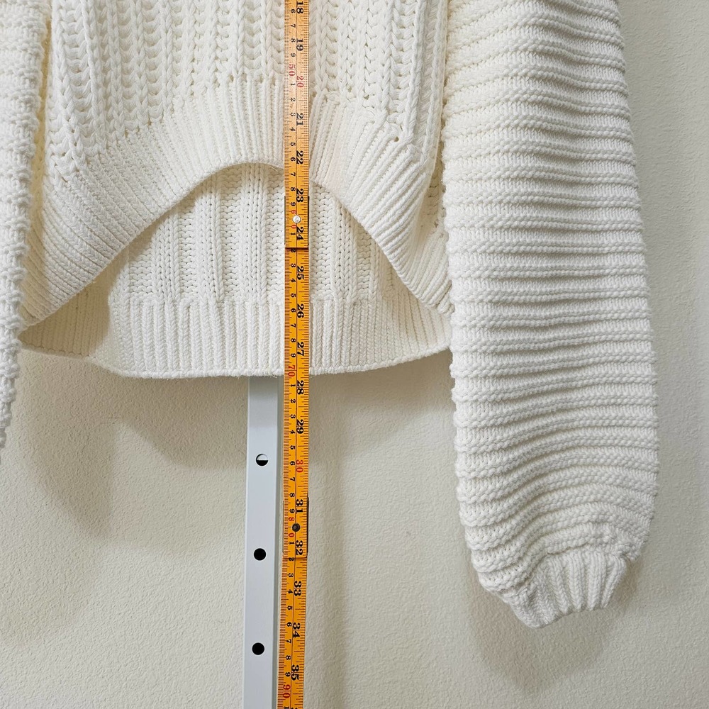 FREE PEOPLE NWT Women's Oversized Sweetheart Ivory Knit Mock Sweater Sz M - Picture 15 of 15